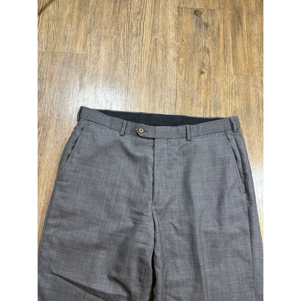 Brooks Brothers Classic Dress Pants Mens 38x33 Glen Plaid 100% Wool Flat Front